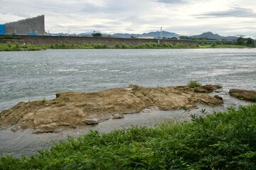 The view of Kiso river in Japan.