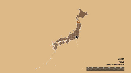 Location of Aomori, prefecture of Japan,. Pattern