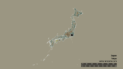 Fototapeta premium Location of Ehime, prefecture of Japan,. Relief
