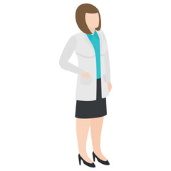 
Isometric design of female employee avatar
