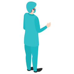 

Isometric character of male doctor 
