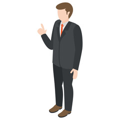 
Male avatar character isometric design.
