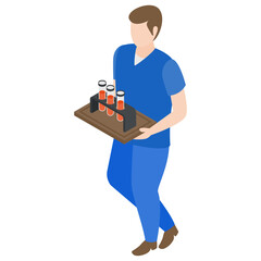 
Lab assistant avatar in isometric design.
