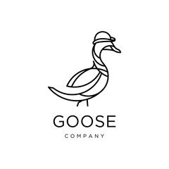 modern elegant luxury illustration goose fashionable company logo design template vector