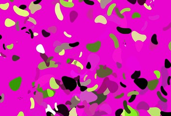 Light Pink, Green vector backdrop with abstract shapes.