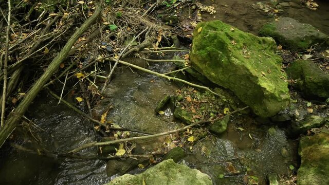 streaming waterfalls in Bechir's Creek near Soroca, Moldova