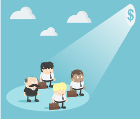 businessman who is hypnotized with money