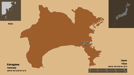 Naklejka premium Kanagawa, prefecture of Japan,. Previews. Pattern