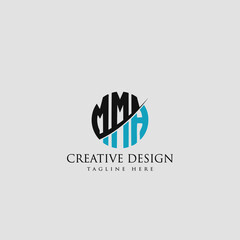 MMA/MMH Letter cross Logo Design  Monogram  Vector .