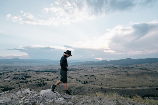 Hiker stops to take in the view