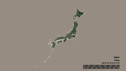 Location of Saitama, prefecture of Japan,. Satellite