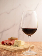 Wine with jam and cheese