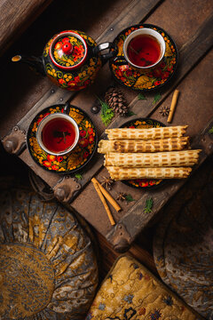 Russian Tea With Homemade Waffles