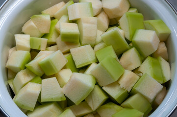 zucchini diced in a large saucepan
