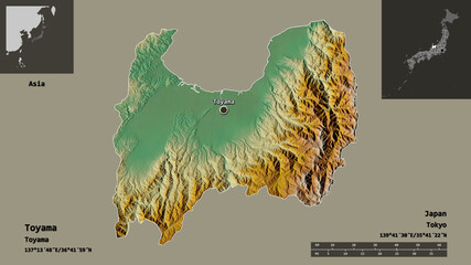 Obraz premium Toyama, prefecture of Japan,. Previews. Relief