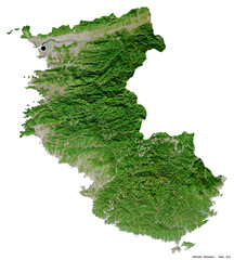 Wakayama, prefecture of Japan, on white. Satellite © Yarr65