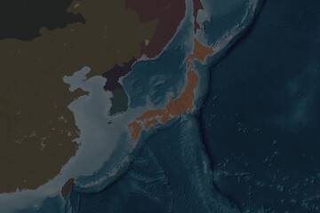 Japan. Neighbourhood desaturated. Administrative