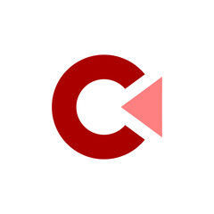 simple letter C with arrow moving to inside. good for any business.