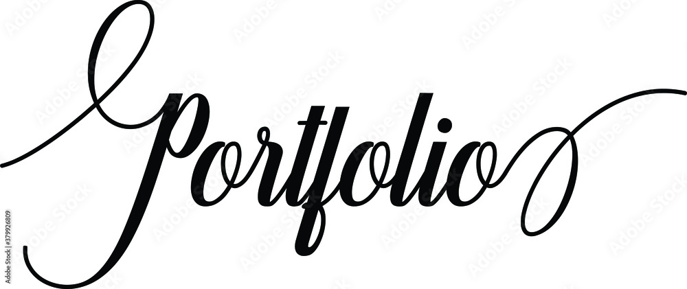 Poster portfolio script cursive calligraphy typography black text lettering script cursive and phrases isol