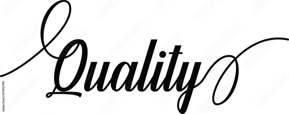 Leinwandbilder quality script cursive calligraphy typography black text lettering script cursive and phrases isolat