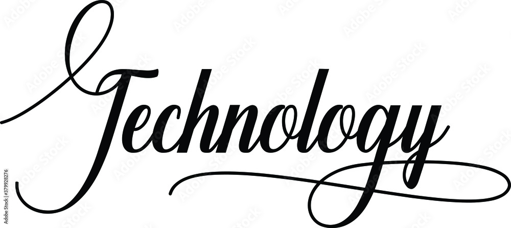 Leinwandbilder technology script cursive calligraphy typography black text lettering script cursive and phrases iso