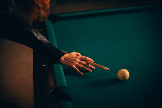 playing billiards