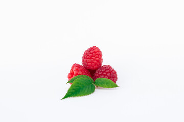 raspberry on white background