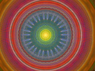 Fractal pattern of microstructure consisting of rings and radial structures	