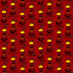 Lilies of Avon yellow and red