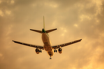 Fototapeta na wymiar Aterrizaje en el Altet Air Lingus