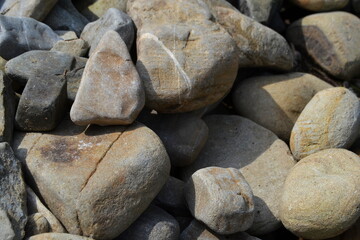 mountain stones different of size and form