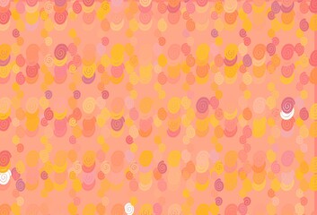 Light Yellow, Orange vector pattern with liquid shapes.