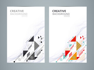 Modern Abstract Geometric Shapes On White Background