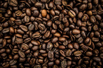 Roasted Coffee Beans background texture. 