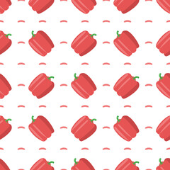 pattern of red sweet pepper in a minimalist style on a light background