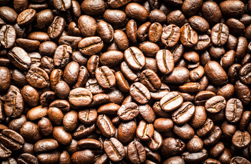 Roasted Coffee Beans background texture. 