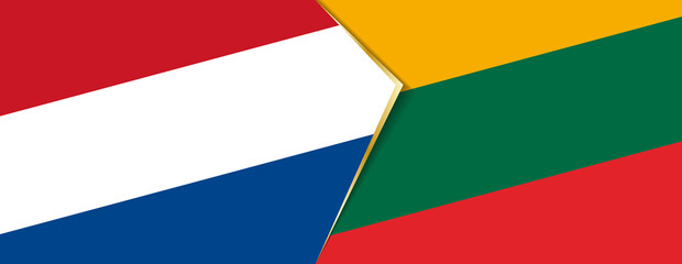 Netherlands and Lithuania flags, two vector flags.