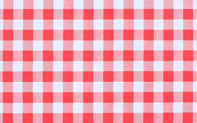 red and white tablecloth