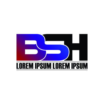 BSH letter monogram logo design vector