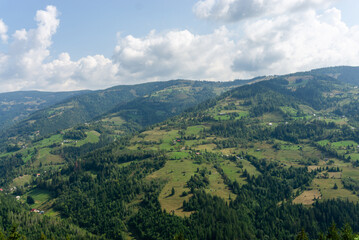 Beautiful view over the Carpathian Mountains