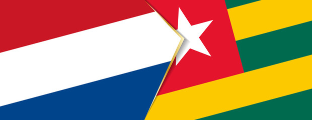 Netherlands and Togo flags, two vector flags.