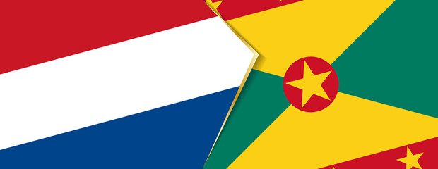 Netherlands and Grenada flags, two vector flags.