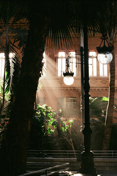 Ray of light in old building