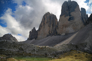 The Three peaks of Lavaredo in the Italian Dolomites