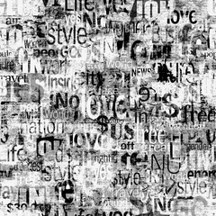 Fototapety  Streszczenie grunge miejski geometryczny chaotyczny wzór ze słowami, literami