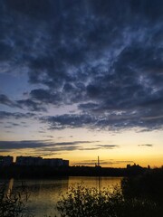 sunset over the river