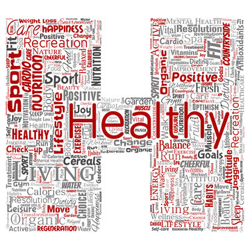Vector conceptual healthy living positive nutrition sport letter font H word cloud isolated background. Collage of happiness care, organic, recreation workout, beauty, vital healthcare spa concept