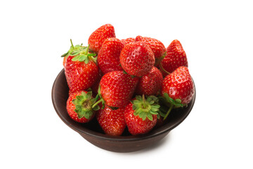 Strawberry. Fresh berries macro. Isolated on white.