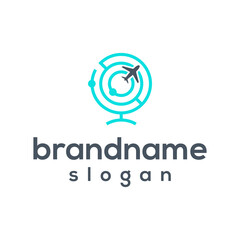 Travel globe logo design vector