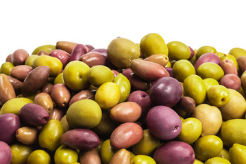 Tasty mix olives background.